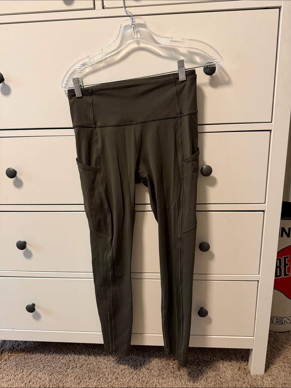 lululemon athletica Olive Green High-Rise Leggings with Side Pockets